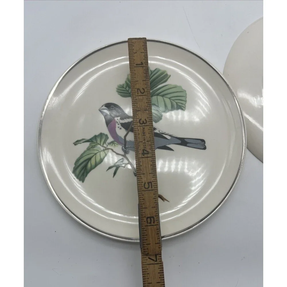 Crooksville USA Songbirds collector plates - Rose-Breasted Grosbeak, Set Of 4